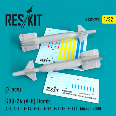 RESKIT 1/32 GBU-24 (A/B) RESIN Bombs (2 pcs) FREE SHIP from USA RS32-0290
