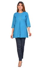 Yash Gallery Women's Cotton Floral Kurti, Short Summer Tunic, Casual Wear Top