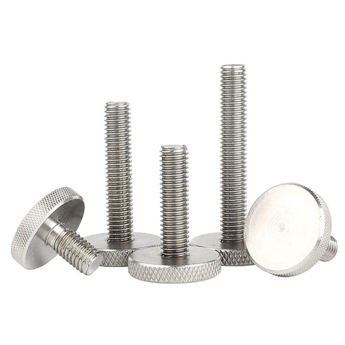 Knurled Stainless Steel Thumb Screw M3 Flat Head Thumbscrew Bolt Nickel Plated - Picture 4 of 19