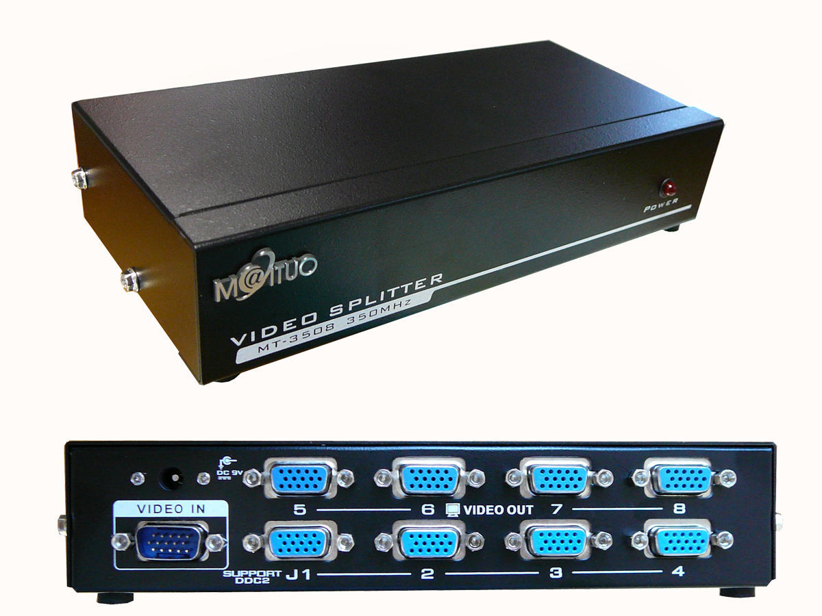 Splitter VGA 8 Porte - Nastro Larghezza di Banda 350 MHZ