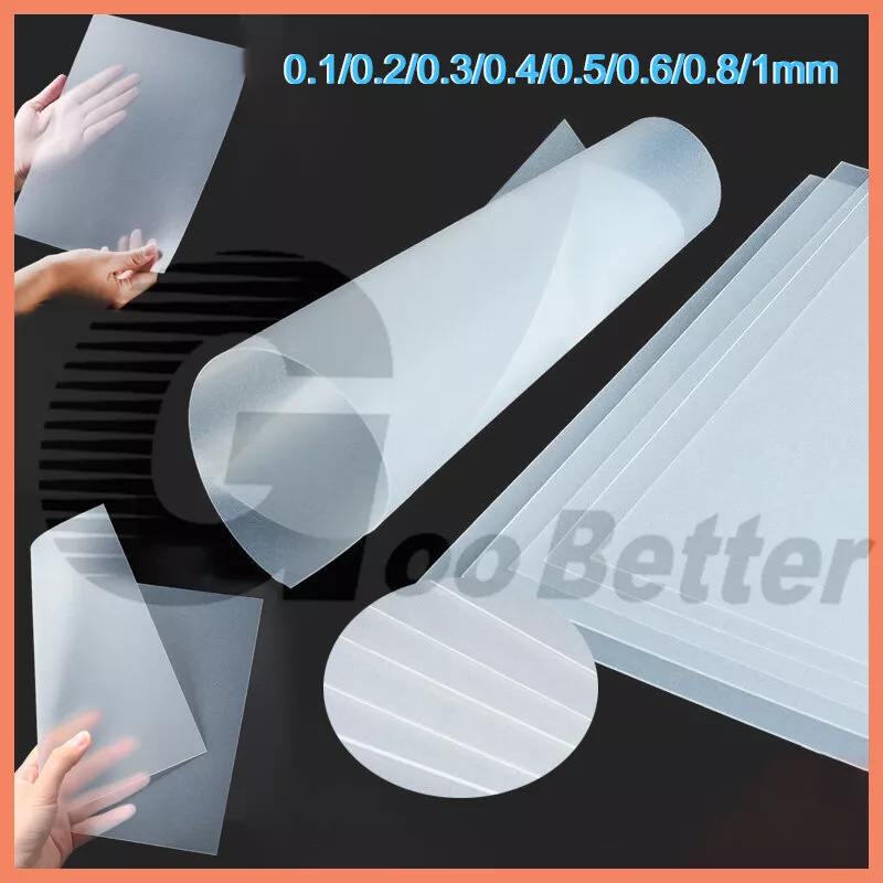 Frosted Translucent PP Plastic Plate PVC Thin Plastic Sheet DIY Model  Material Processing Accessories Thickness 0.3/0.4/0.5~2mm