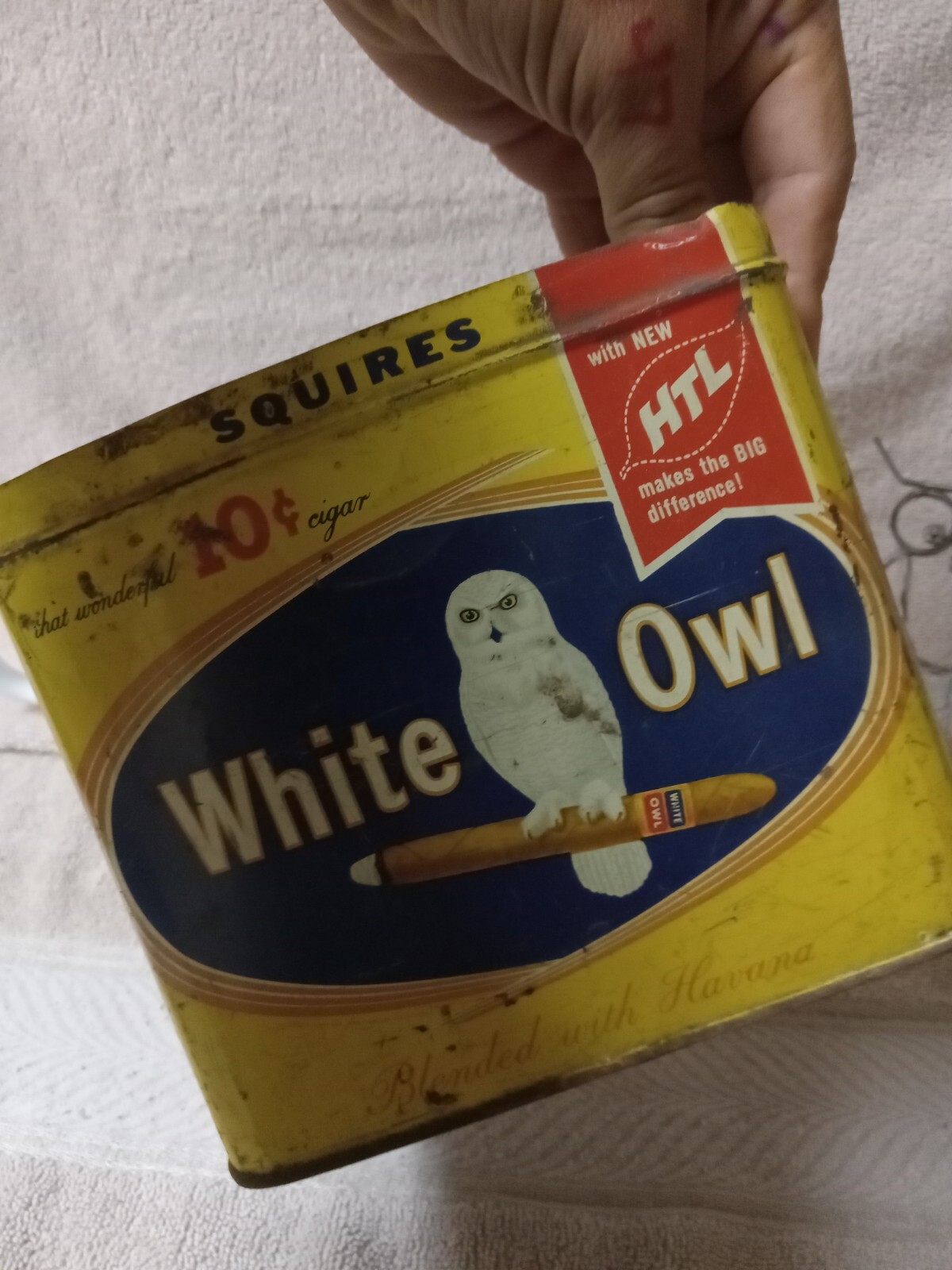 Vintage White Owl Squire Tobacco Tin + Wise Owl Lot (SEE DESCRIPTION