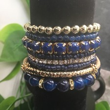 8 PC Handmade Bohemian Beaded Stackable Stretch Bracelet Set New Free Ship 9513