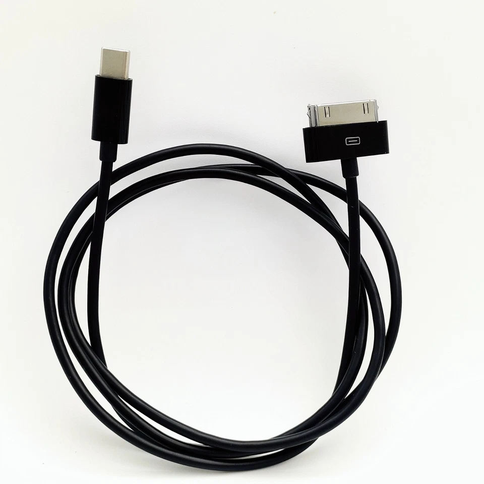 2PACK 30Pin to USB C Cable Charging Syncing for Old iPad iPhone iPod 3.3FT BLACK - image 2 of 4