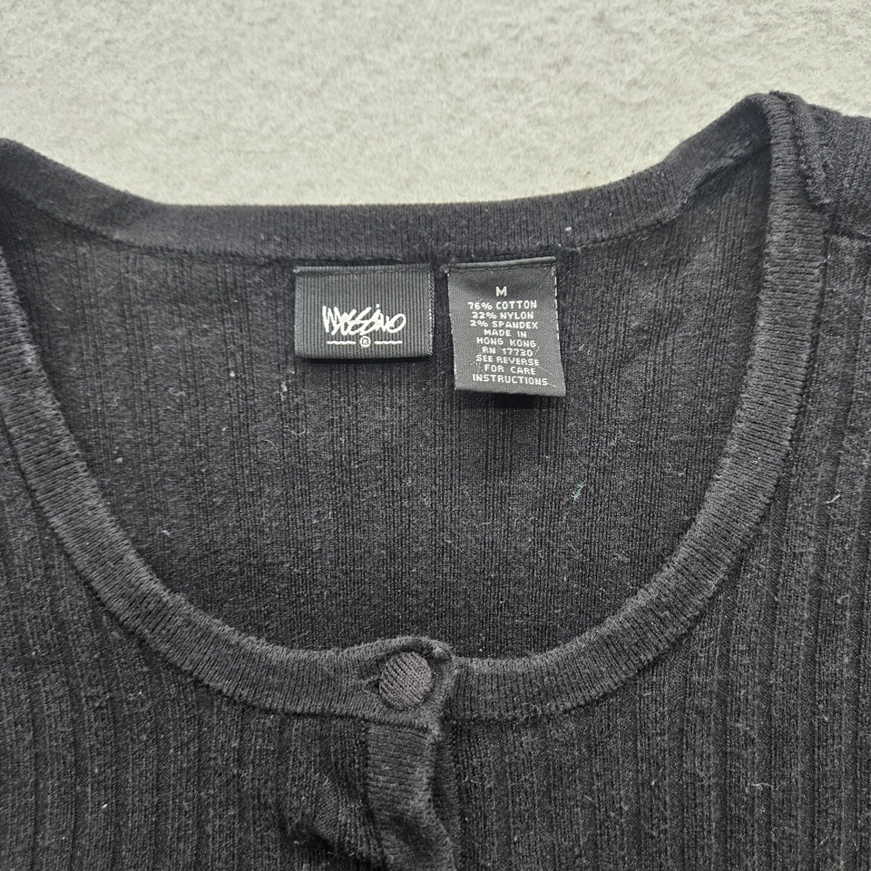 Sudadera para mujer Mossimo mediana negra frontal botones completos manga larga Foto 3 de 4