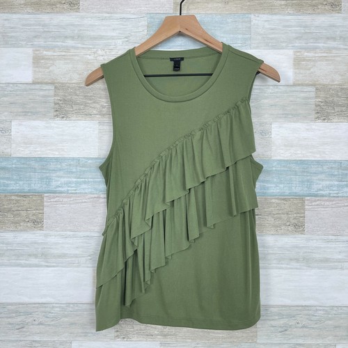 J Crew Drapey Ruffle Muscle Tank Top 