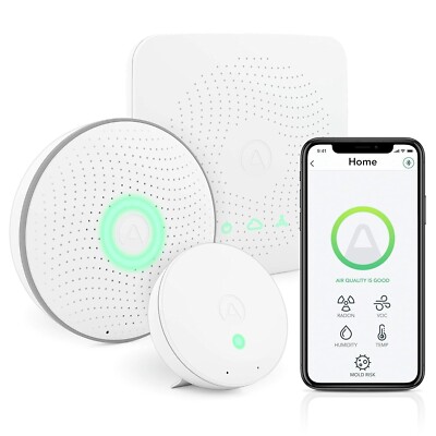 Airthings 4200 House Kit Radon Mold Risk and Indoor Air Quality Monitoring