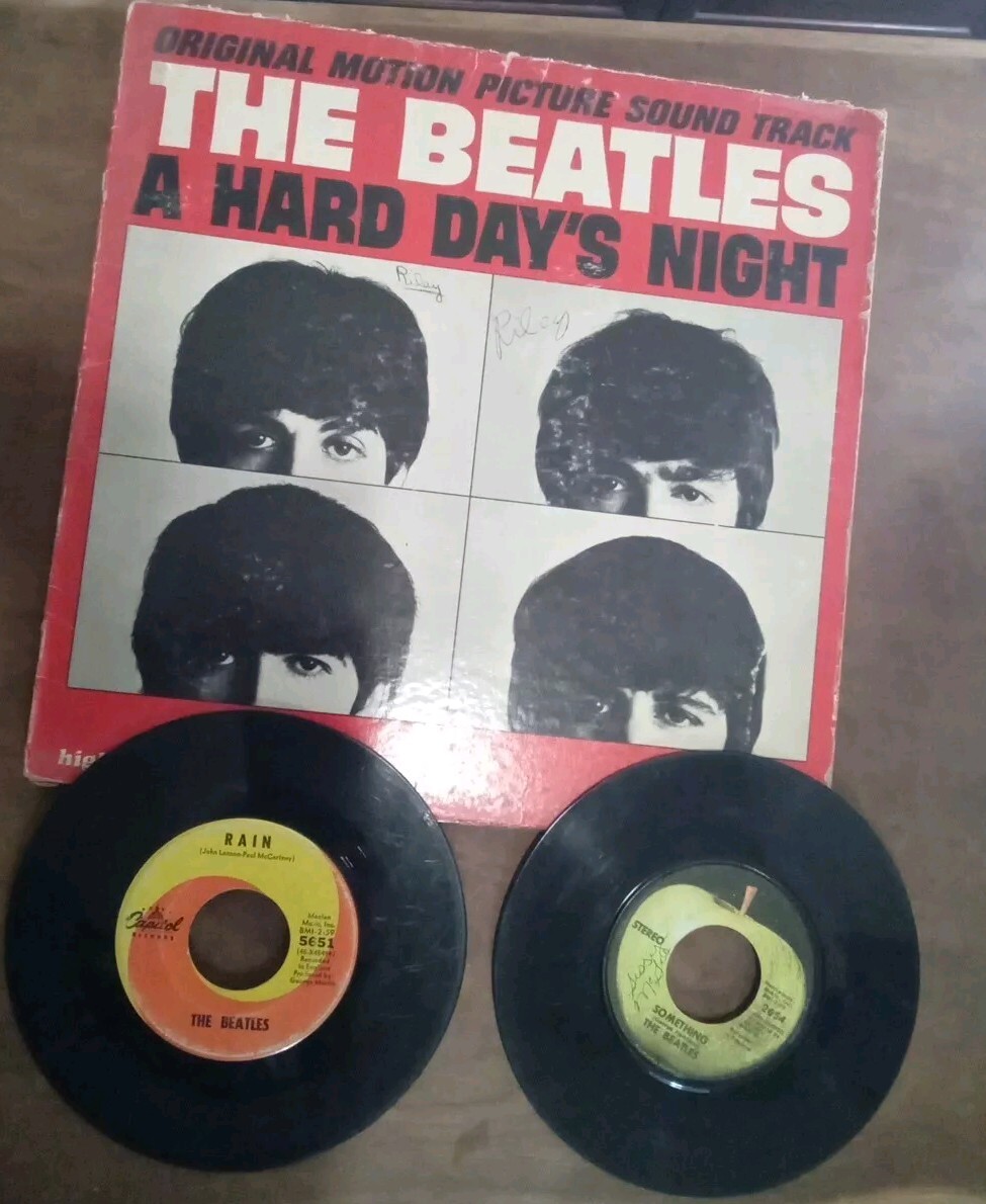 The Beatles Vintage Original Vinyl Lot Of 3 / 2 -45rpm & UAL 3366