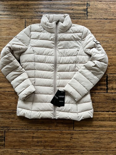 $160 Ralph Lauren Patch Pocket Quilted Puffer Stretch Packable Birch S NWT Beige - Picture 5 of 18
