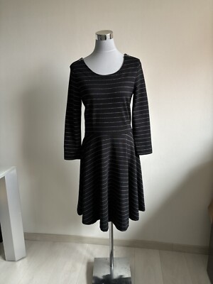 Hugo Boss Red Label Kleid Schwarz Silber Gr. M Skaterkleid 3/4 Arm