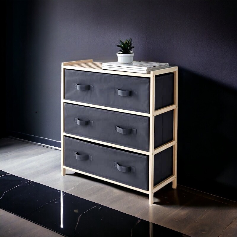 Fabulous Addis 3 Drawer Canvas Unit Elegant Storage Space to Your Home