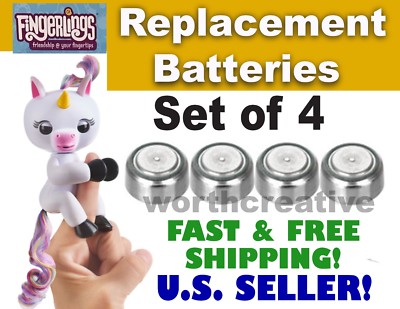 4 REPLACEMENT BATTERIES FOR WowWee FINGERLINGS Monkey Sloth Unicorn electronics