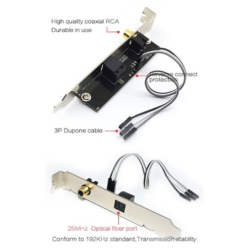 Digital Sound Card Baffle 24Bit 192KHz SPDIF Daughter Card Optical Fiber Coaxial - Photo 4/8