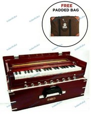 Bina Portable 42 Keys 2 Reed 9 Stopper Multi Bellow 3.5 Octave Harmonium With Ba