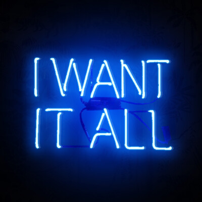 17''x14''I Want It All Leuchtreklame Handwerk Nachtlicht Heim Zimmer Wand Dekor