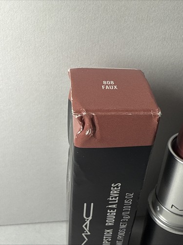 MAC Satin Lipstick FAUX 808 .10 oz ORIGINAL RARE NIB TRUSTED SELLER FREE SHIP! - Picture 2 of 3
