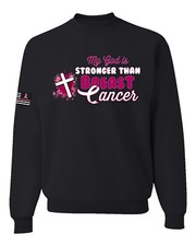 My God is Stronger Than Breast Cancer Paint Splatter Cross Unisex Sweatshirt