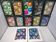 Distinctive Glass Christmas Ornaments 4pc Set Multiple Colors/Styles Holiday