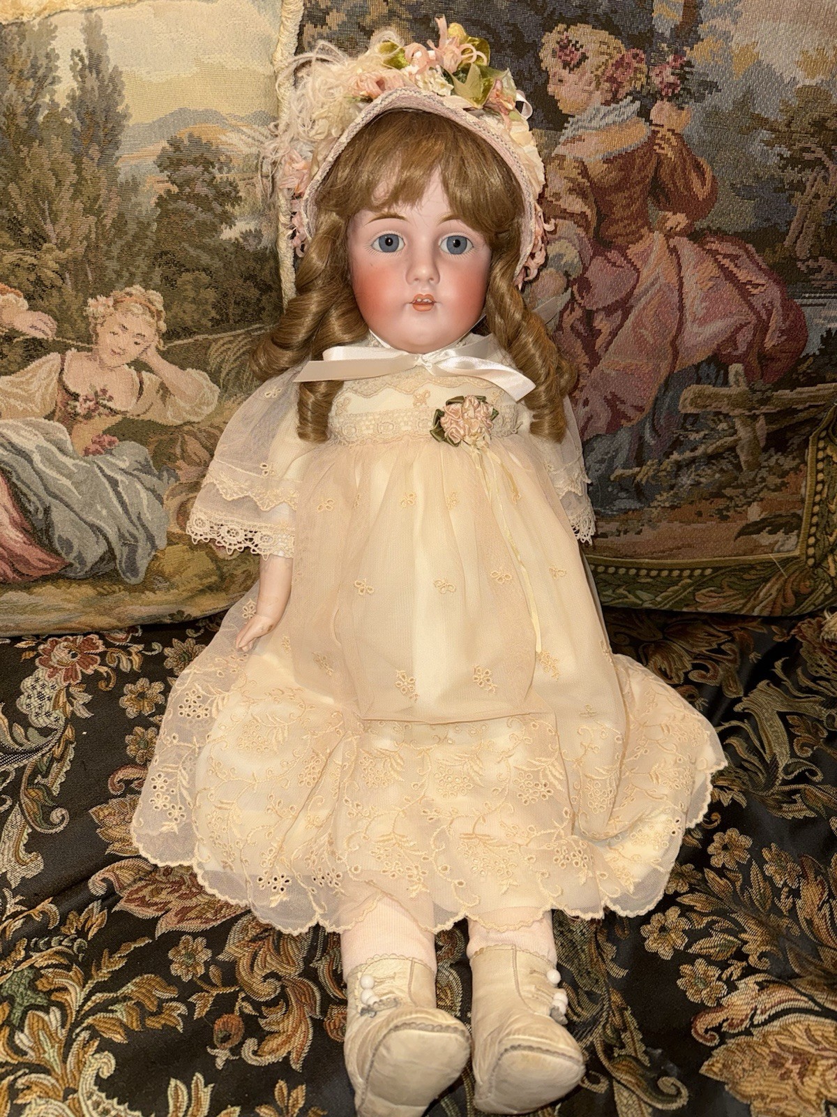29” Antique German Bisque 154 Kestner Doll, sleepy eyes