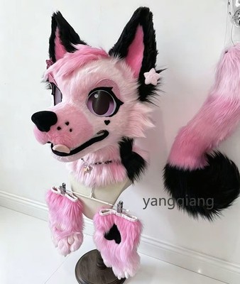 Fursuit Long Fur Husky Fox Mascot Head Party Halloween Fur Cosplay-Promotion
