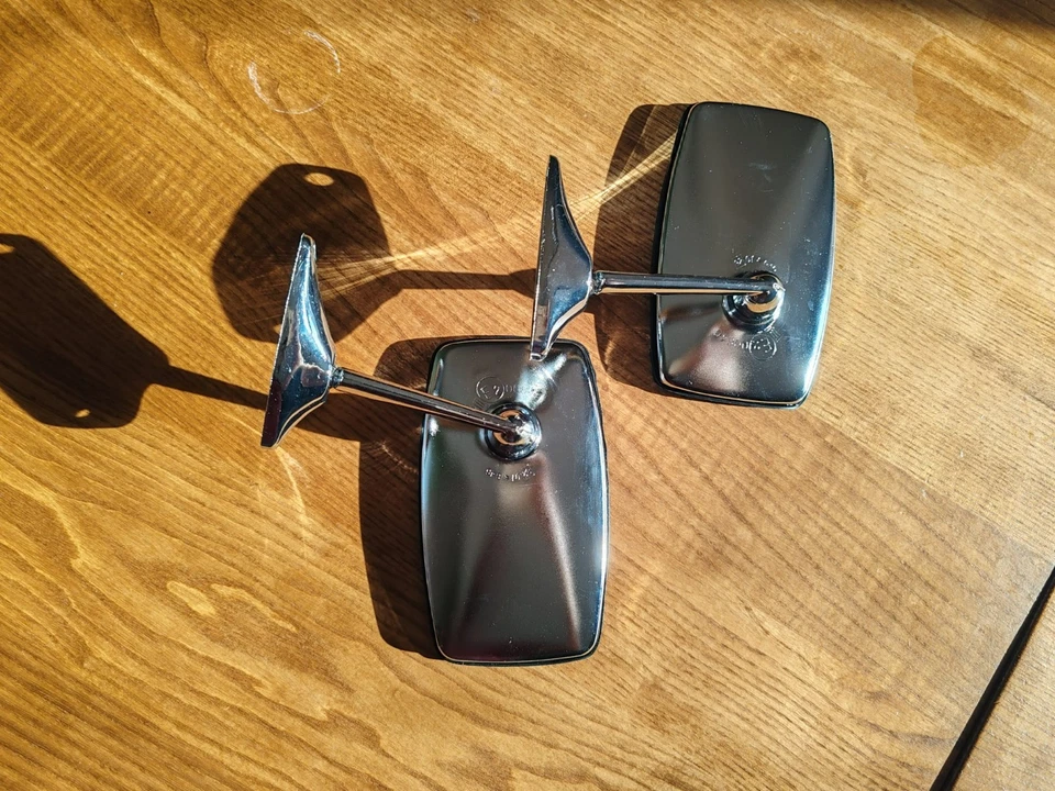 Espejo retrovisor de puerta/guardabarros cromado FIAT 124 nuevo Foto 4 de 4