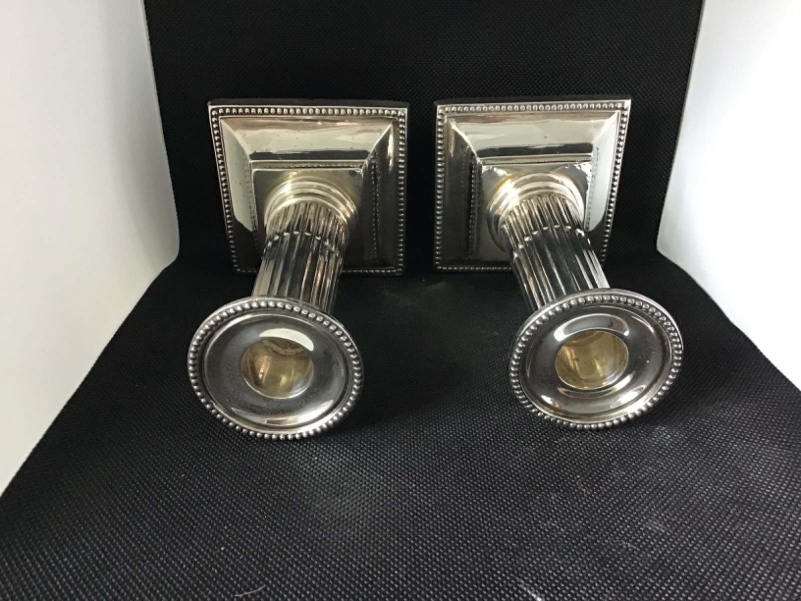 sterling silver corinthian candlesticks George Howson, Sheffield 1898 600g gross