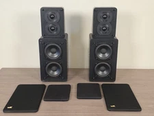 Vintage Miller & Kreisel M&K S-1B Satellite Speakers Original 1980s - PAIR BLACK