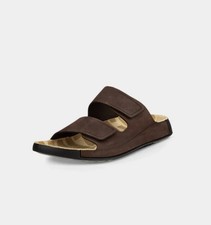 Ecco Men's 2nd Cozmo Sandals Nubuck Leather Mocha Sz 12-12.5 New