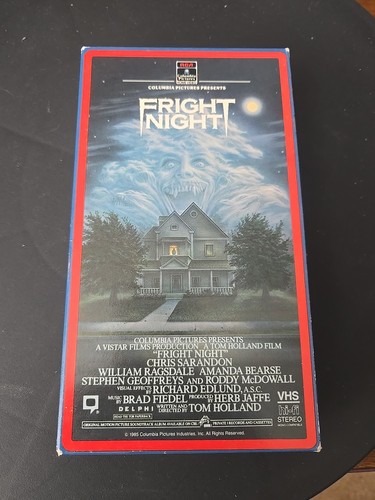 Fright Night VHS, 1986 . Red Border Bottom Opening Tested Great 1980s Vampire