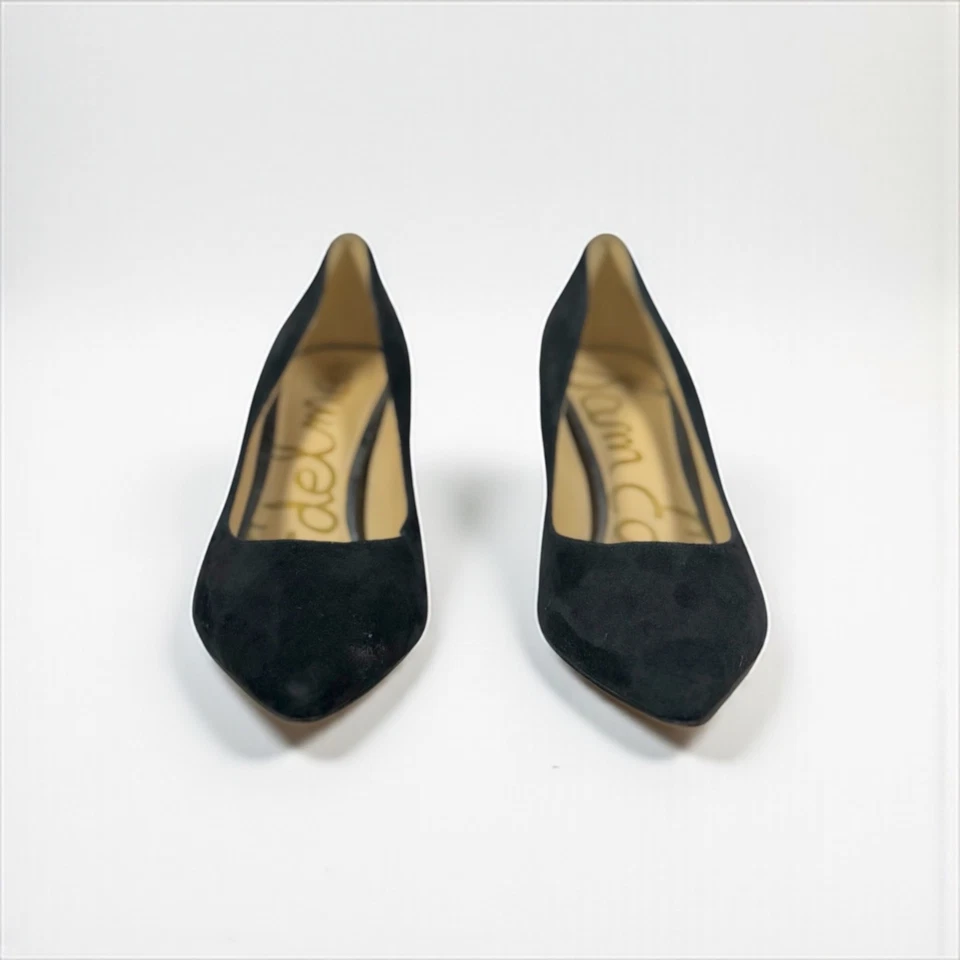 Sam Edelman Feminino Preto Camurça Biqueira Pontiaguda Salto Cravejado Refinado Tamanho 7.5 - Imagem 4 de 4