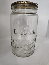 Kerr Vintage Economy Wide Mouth Quart  Jar With Original Lid And Clamp