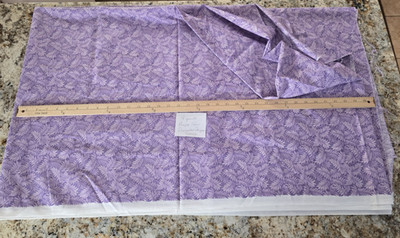 4 Yards Purple Fern Discounted Designer Fabrics All Over Design Uncut