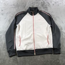 Vintage Nike Track Jacket Kids XL 16-18 White Gray Pink Full Zip Y2K 208788-104