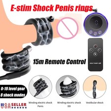 Electric Penis-Stretcher Enhancer-Ball-Scrotum-Ring-Delay-Ejaculation Men Remote