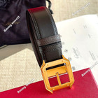AUCTION 💎 CARTIER Santos Luxury Black Leather Belt Gold Tone Buckle Men's — photo 6