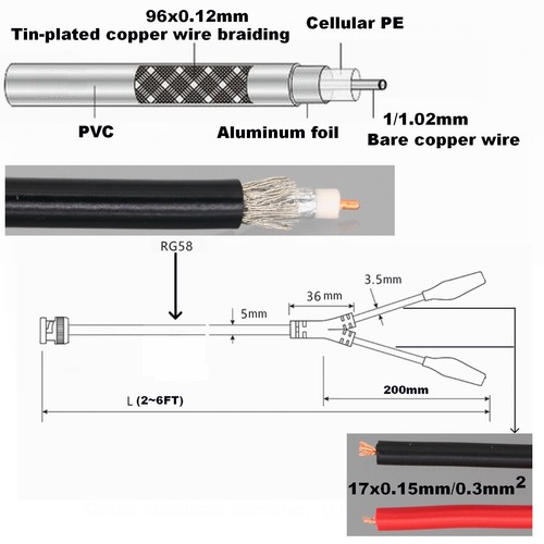 Safe High Voltage 5KV SHV Female to 4mm Banana Female Shrouded RG58 Cable 2~6FT - Picture 5 of 6