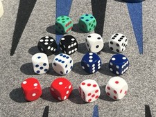 6 par (12 szt.) Backgammon Precision Dice 9/16 cali (14mm) + BONUS 4 kolorowe kości!