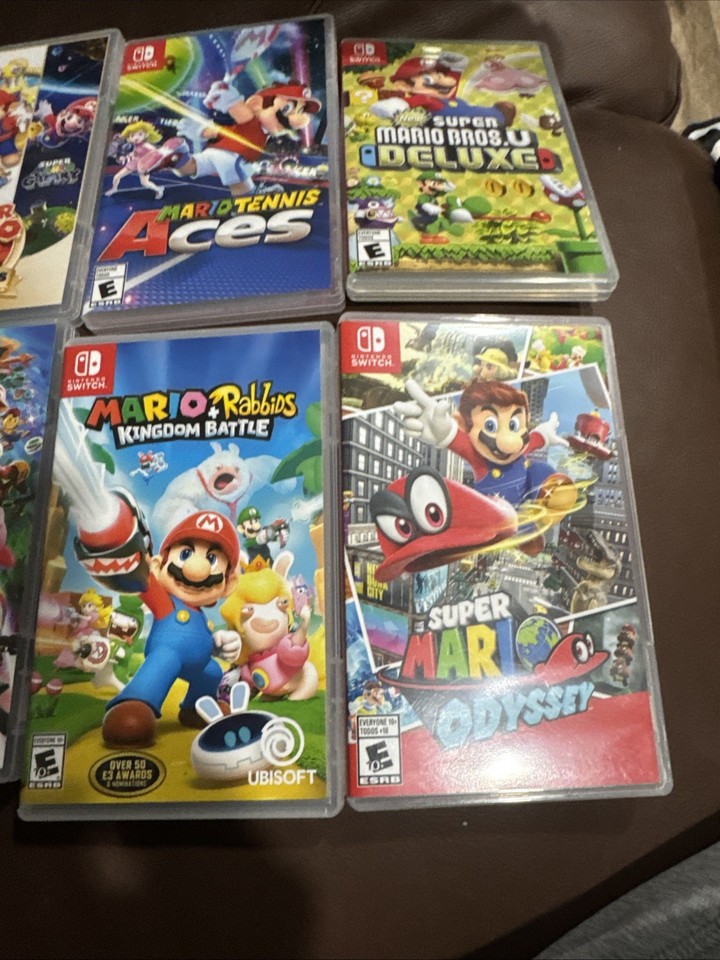 Lot Of 7 Nintendo Switch Game CASES ONLY. Mario Kart 8 Mario Bros ...