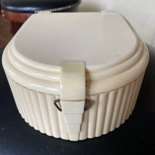 Vintage Celluloid Vanity Box ART DECO Manicure Set in Paris Ivory White Color