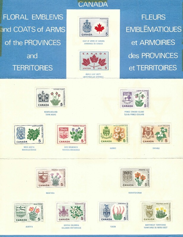 Canada 1967 Souvenir Card Floral Emblems and Coats of Arms Vintage Centennial