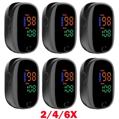 2/4/6Pc Digital Finger Pulse Oximeter Finger Clip LED SpO2 Heart Rate Monitor