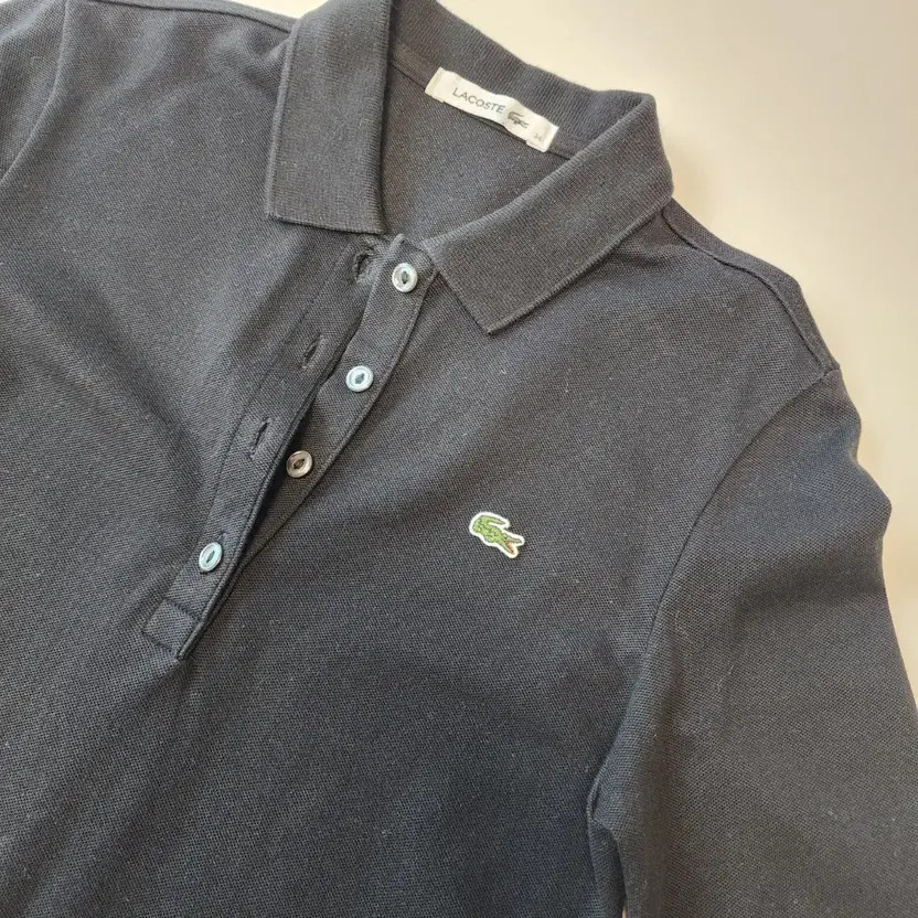 Lacoste Black Long Sleeve Polo Dress, Women's thumbnail 7