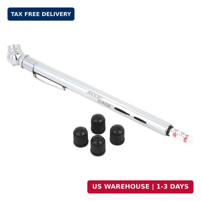 #ad #ad Compact Stainless Steel Tire Pressure Gauge 10 75 PSI 4 Valve Caps Included $3.99