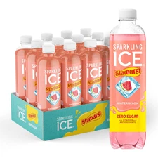 Sparkling Ice Starburst Watermelon Sparkling Water, Zero Sugar, 17 oz, 12 Count