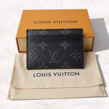 LOUIS VUITTON Double Card Holder Monogram Eclipse Black Free S & H