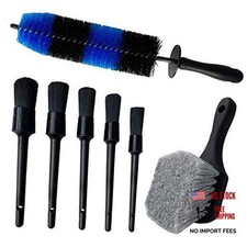 7Pcs Wheel Tire Brush, Car Detailing Kit, 17inch Long Soft Wheel Brush, Blue