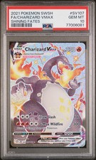 2021 Pokemon Sword & Shield Shining Fates Charizard VMAX Fa PSA 10 #SV107