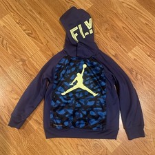 Jordan Boys Blue Camo Hoodie Size 5-6 Years