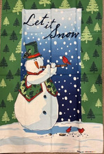 Christmas fabric panel LET IT SNOW SNOWMAN FABRIC PANEL BTP NEW