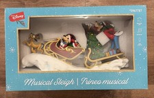 Disney Christmas Holiday Musical Sleigh Mickey Minnie Goofy Pluto Music New Box
